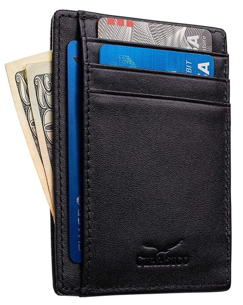 rfid blocking wallet credit card holder slim front pocket design|rfid blocker wallet credit cards.